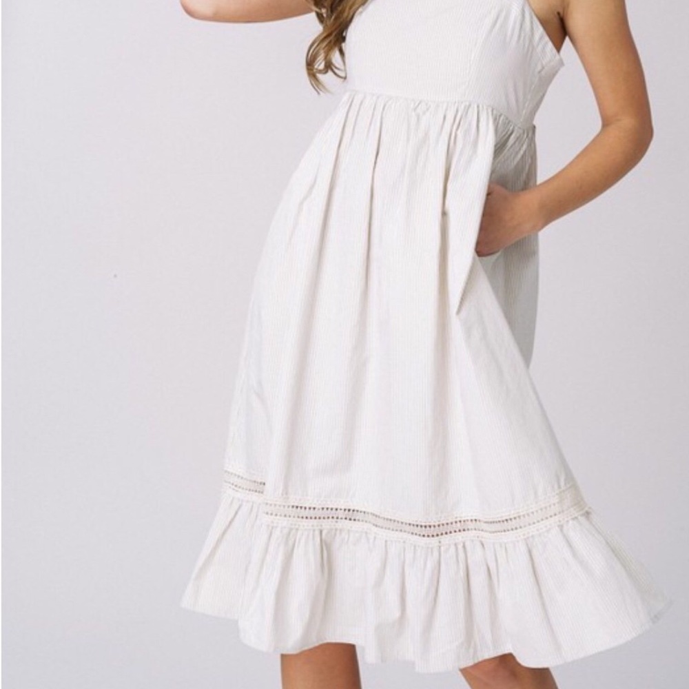 NWT! Stripe midi with ruffle hem